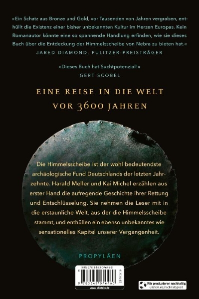 Buchcover und Innenansicht für das Buch: Die Himmelsscheibe von Nebra