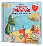 Buchcover und Innenansicht für das Buch: Der kleine Drache Kokosnuss - Aufregung in der Drachenschule