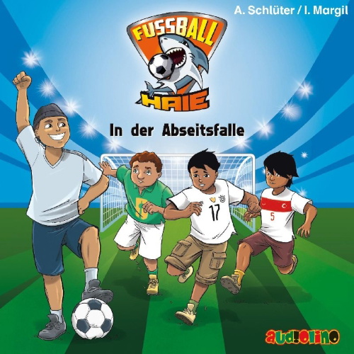 Buchcover und Innenansicht für das Buch: Fußball-Haie 09. In der Abseitsfalle