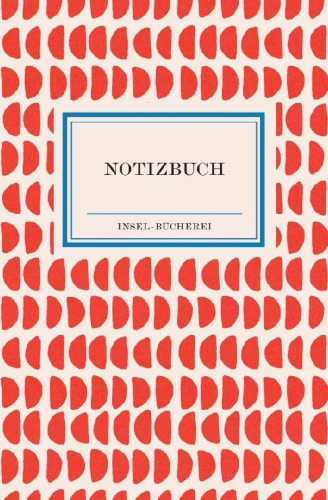 Buchcover und Innenansicht für das Buch: Notizbuch Insel-Bücherei 'Korallenrote Halbkreise retro'
