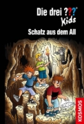 Buchcover und Innenansicht für das Buch: Die drei ??? Kids, 88, Schatz aus dem All