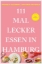 Buchcover und Innenansicht für das Buch: 111 Mal lecker essen in Hamburg