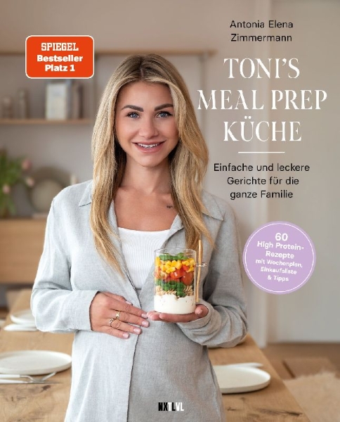 Buchcover und Innenansicht für das Buch: Toni's Mealprep Küche