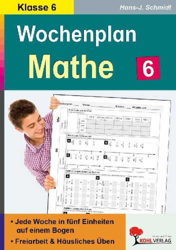 Buchcover und Innenansicht für das Buch: Wochenplan Mathe / Klasse 6
