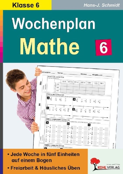 Buchcover und Innenansicht für das Buch: Wochenplan Mathe / Klasse 6