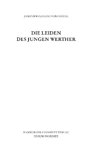 Buchcover und Innenansicht für das Buch: Die Leiden des jungen Werther