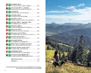 Buchcover und Innenansicht für das Buch: Wandern mit Hund Bayerische Alpen