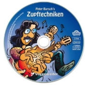 Buchcover und Innenansicht für das Buch: Peter Bursch's Zupftechniken für Gitarre