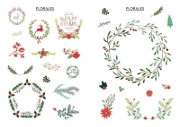 Buchcover und Innenansicht für das Buch: Bullet Journal - Stickerbuch Merry Christmas: 700 weihnachtliche Schmuckelemente