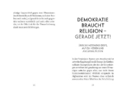 Buchcover und Innenansicht für das Buch: Demokratie braucht Religion - gerade jetzt!