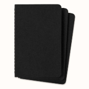 Buchcover und Innenansicht für das Buch: Moleskine Cahier pocket blanko schwarz DIN A6. 3er Pack