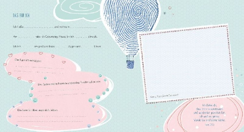 Buchcover und Innenansicht für das Buch: Meine Erstkommunion Erinnerungsalbum Blumen
