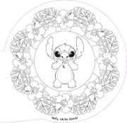 Buchcover und Innenansicht für das Buch: Disney Kreative Beschäftigung: Stitch: Mandala-Malspaß