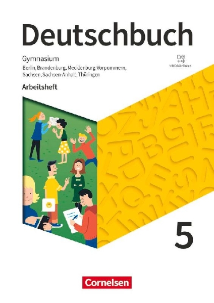 Buchcover und Innenansicht für das Buch: Deutschbuch Gymnasium 5. Schuljahr - Berlin, Brandenburg, Mecklenburg-Vorpommern, Sachsen, Sachsen-Anhalt und Thüringen -  Arbeitsheft mit Lösungen - Neue Ausgabe