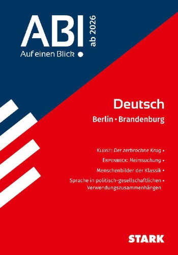 Buchcover und Innenansicht für das Buch: STARK Deutsch - Abi - Auf einen Blick! 2026 Berlin/Brandenburg