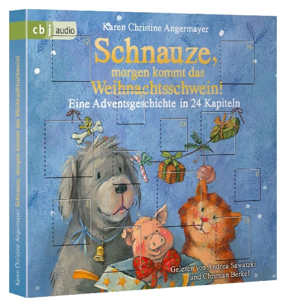 Buchcover und Innenansicht für das Buch: Schnauze, morgen kommt das Weihnachtsschwein!