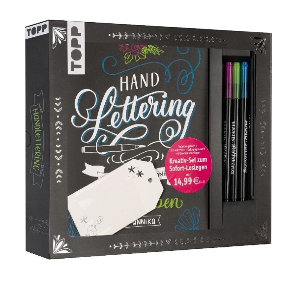 Buchcover und Innenansicht für das Buch: Kreativ-Set Handlettering