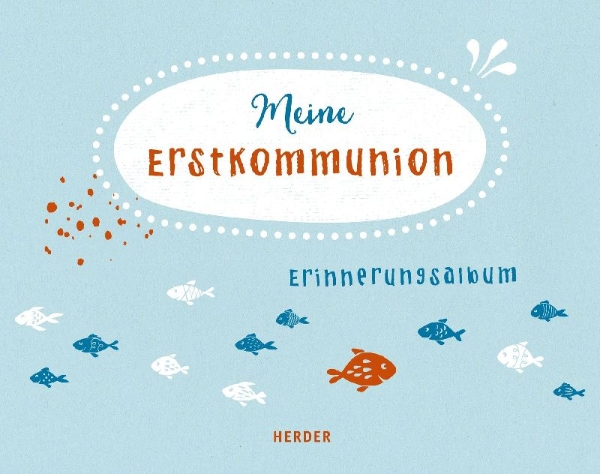 Buchcover und Innenansicht für das Buch: Meine Erstkommunion Erinnerungsalbum klein