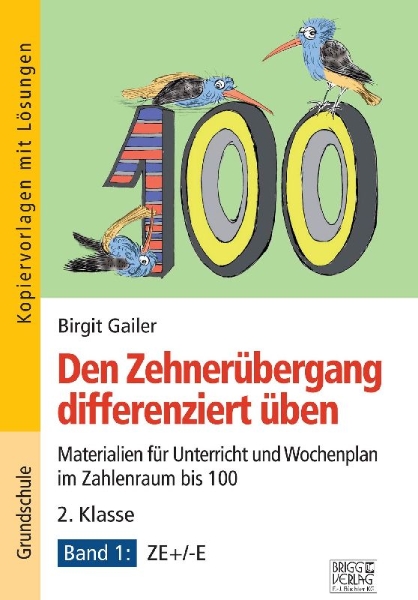 Buchcover und Innenansicht für das Buch: Den Zehnerübergang differenziert üben - 2. Klasse / Band 1