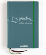 Buchcover und Innenansicht für das Buch: Grüner Faden (Ozean) - Der grüne Jahresplaner für mehr Nachhaltigkeit und ein einfaches Leben