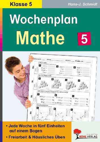 Buchcover und Innenansicht für das Buch: Wochenplan Mathe / Klasse 5