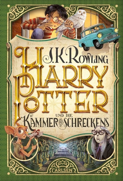 Buchcover und Innenansicht für das Buch: Harry Potter and the Chamber of Secrets