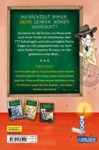 Buchcover und Innenansicht für das Buch: Die unlangweiligste Schule der Welt 4: Zeugnis-Alarm!