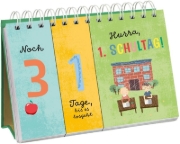 Buchcover und Innenansicht für das Buch: Mein Schulstart- und Ferien-Countdown