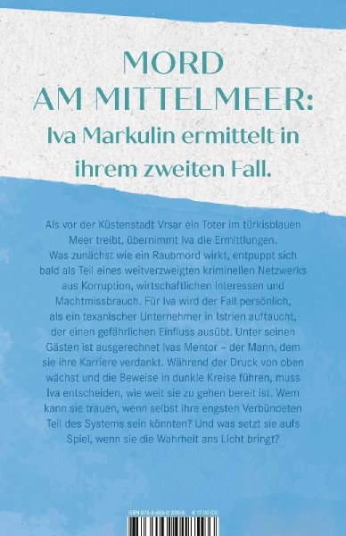 Buchcover und Innenansicht für das Buch: Commissaria Iva Markulin und Der kalte Sog des Meeres