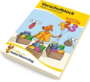 Buchcover und Innenansicht für das Buch: Vorschulblock - Zahlen und Mengen ab 5 Jahre, A5-Block