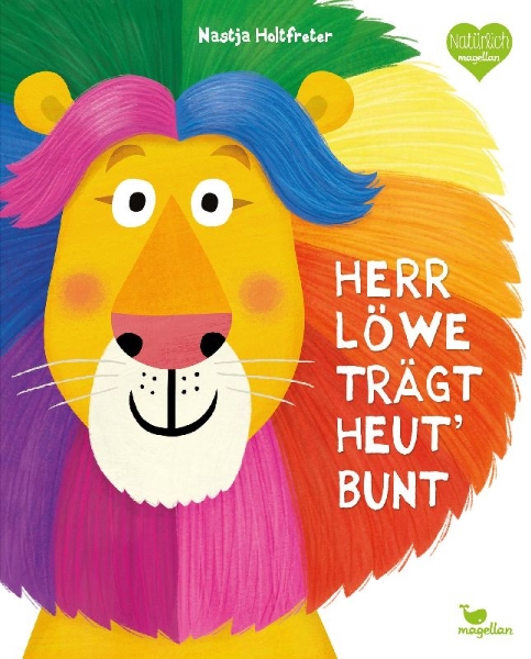 Buchcover und Innenansicht für das Buch: Herr Löwe trägt heut' bunt