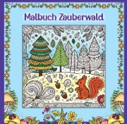 Buchcover und Innenansicht für das Buch: Mandala Malbuch für Kinder ab 8 Jahren und Erwachsene - Zauberwald Ausmalbuch mit süßen Waldtieren wie Fuchs + Igel + Hase + Eichhörnchen und Eulen