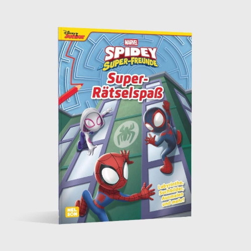 Buchcover und Innenansicht für das Buch: Marvel Spidey und seine Super-Freunde: Super-Rätselspaß