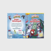 Buchcover und Innenansicht für das Buch: Marvel Spidey und seine Super-Freunde: Super-Rätselspaß