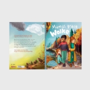 Buchcover und Innenansicht für das Buch: Mamas graue Wolke