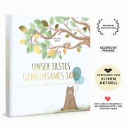 Buchcover und Innenansicht für das Buch: Babyalbum - UNSER ERSTES GEMEINSAMES JAHR (blau)
