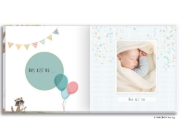 Buchcover und Innenansicht für das Buch: Babyalbum - UNSER ERSTES GEMEINSAMES JAHR (blau)