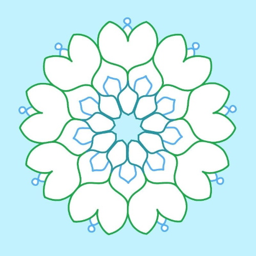 Buchcover und Innenansicht für das Buch: Mein erstes Mandala-Malbuch Frühling