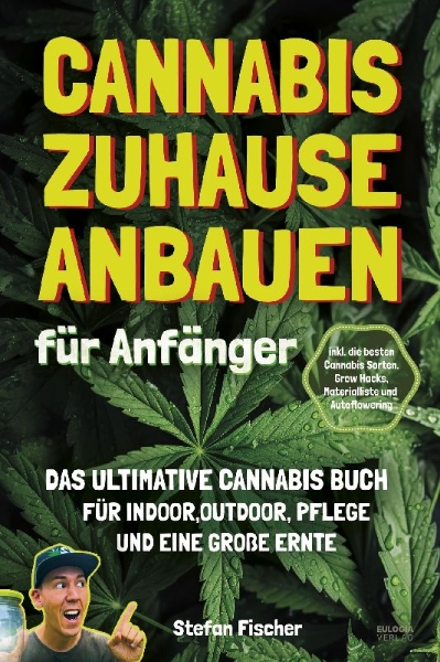 Buchcover und Innenansicht für das Buch: Cannabis zu Hause anbauen für Anfänger