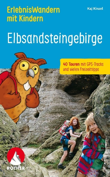 Buchcover und Innenansicht für das Buch: ErlebnisWandern mit Kindern Elbsandsteingebirge