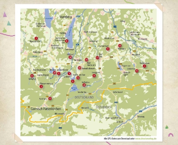 Buchcover und Innenansicht für das Buch: Bayerische Voralpen. Wandern für die Seele