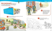Buchcover und Innenansicht für das Buch: WAS IST WAS Junior Mitmach-Heft Feuerwehr