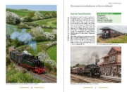 Buchcover und Innenansicht für das Buch: Unterwegs mit Museumsbahnen