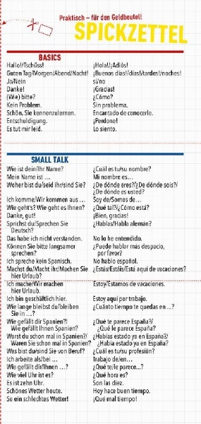 Buchcover und Innenansicht für das Buch: MARCO POLO Sprachführer Spanisch