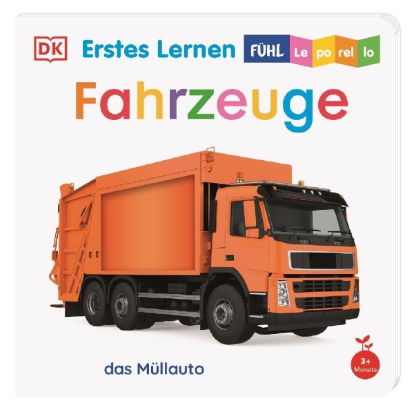 Buchcover und Innenansicht für das Buch: Erstes Lernen Fühl-Leporello. Fahrzeuge