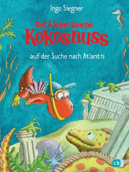 Buchcover und Innenansicht für das Buch: Der kleine Drache Kokosnuss 15 auf der Suche nach Atlantis
