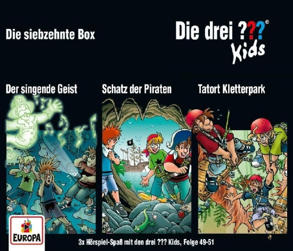 Buchcover und Innenansicht für das Buch: Die drei ??? Kids 3er Box - Folgen 49-51