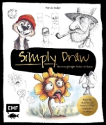 Buchcover und Innenansicht für das Buch: Simply Draw - Mein einzigartiger Zeichen-Workshop für ausdrucksstarke Figuren