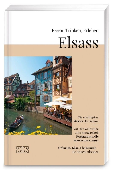 Buchcover und Innenansicht für das Buch: Essen, Trinken, Erleben - Elsass