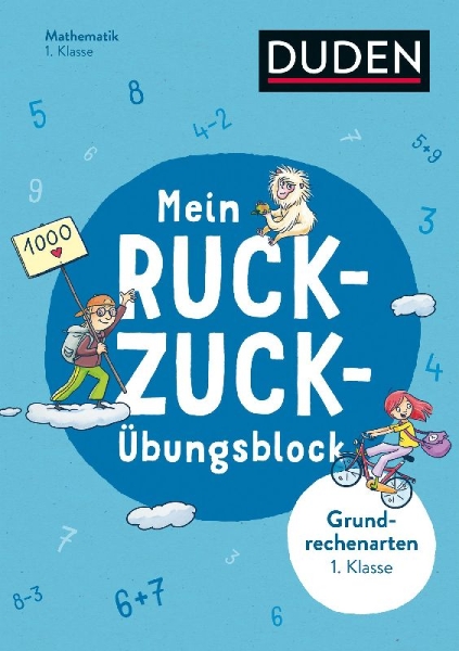Buchcover und Innenansicht für das Buch: Mein Ruckzuck-Übungsblock Grundrechenarten 1. Klasse